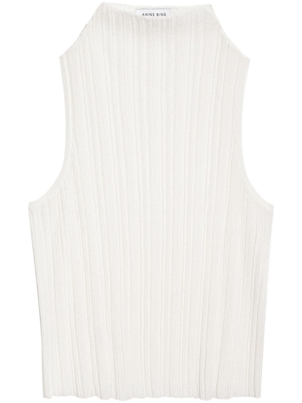 NWOT Anine Bing Harlow white ribbed mock neck tank